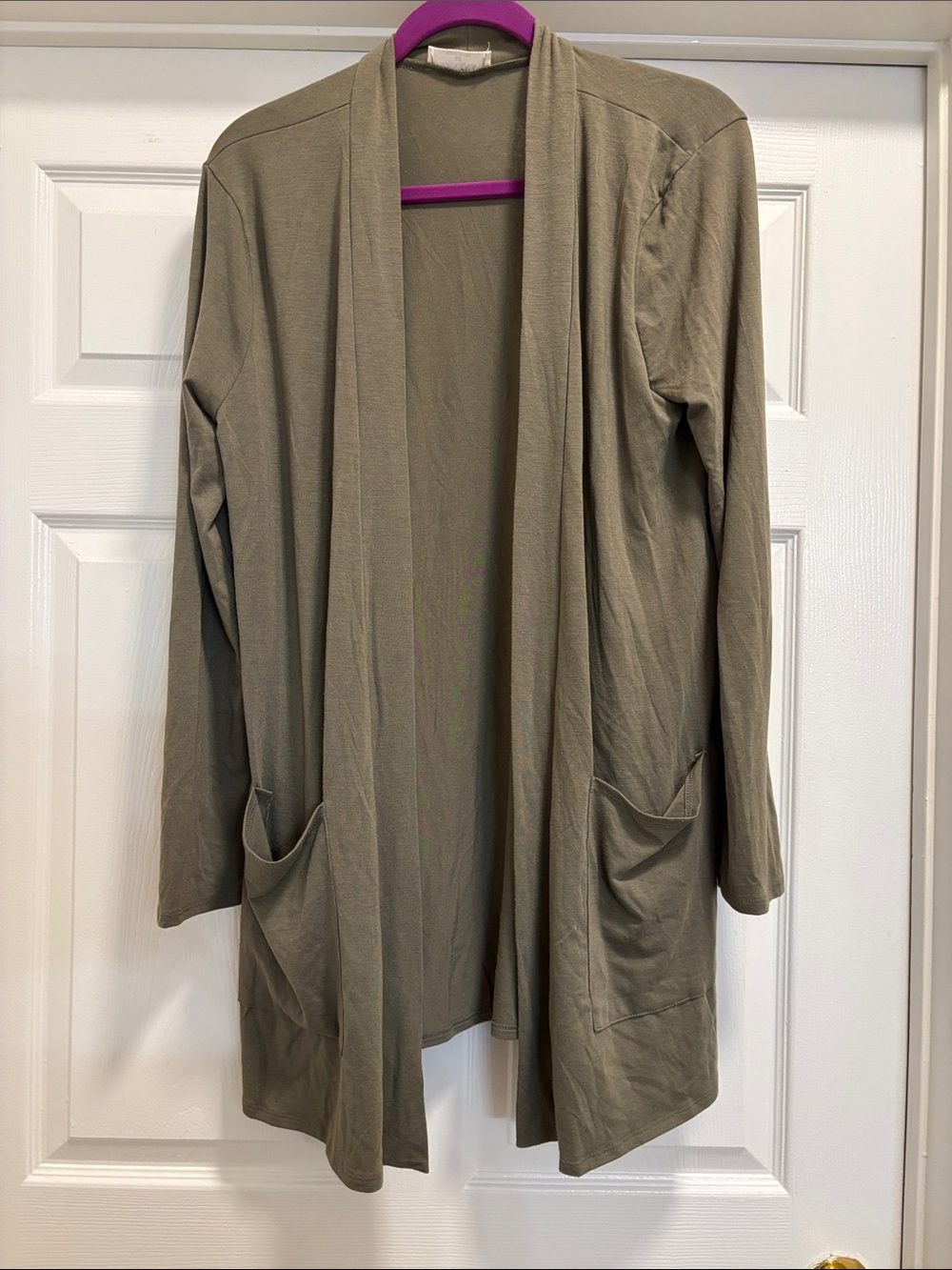 NWOT Zenana Open-Front Long Sleeve Women's Cardigan in Olive